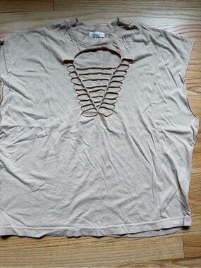 Truly Madly Deeply Nude Ladder Cutout Tank